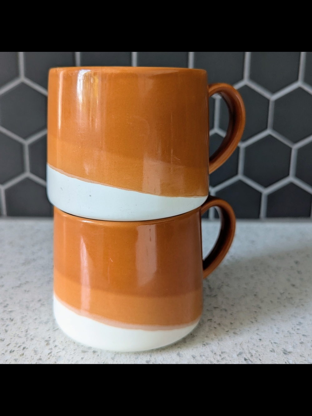 Starbucks Caramel & White Dipped Ceramic Coffee Mugs (10 oz) - Picture 2 of 4